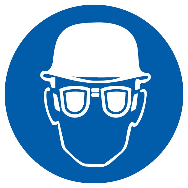 Gebotsschild Augen- und Kopfschutz dm. 200/1.5mm