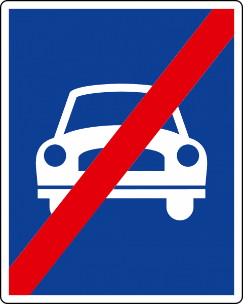 §53/8d Ende der Autostraße flach Scotchlite Typ1 | Flach