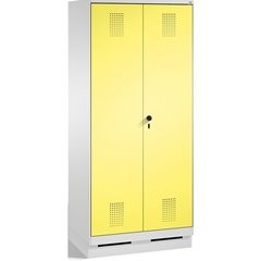 EVOLO Raumpflege-/Geräteschrank, verkürzte Trennwand, 6 Haken, Abteile 2 x 400 m