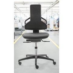 Arbeitsdrehstuhl, mit Rollen, Stoffbezug, anthrazit.