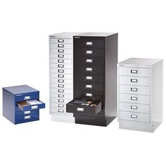 MultiDrawer™ 39er Serie, mit Sockel, DIN A3, 6 Schubladen, schwarz.