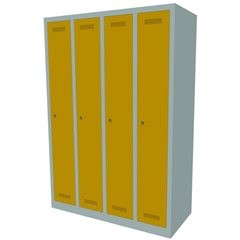 MonoBloc™ Garderobenschrank, Abteilbreite 248 mm, einstöckig, 4 Abteile, Breite