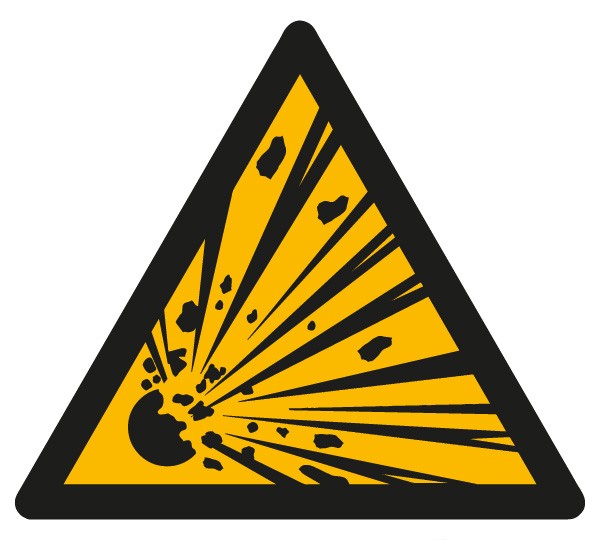 Warn-Aufkleber explosionsgefährlich s = 200mm
