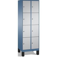 EVOLO Fächerschrank, mit Füßen, 2 Abteile, je 4 Fächer, Abteilbreite 300 mm, fer