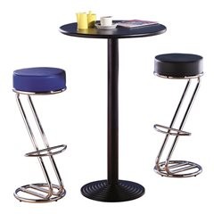Barhocker im Z-Design, mit 100 mm starkem Polster, schwarz, VE 2 Stk.