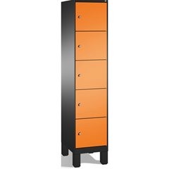 EVOLO Fächerschrank, mit Füßen, 1 Abteil, 5 Fächer, Abteilbreite 400 mm, schwarz