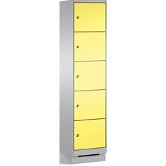EVOLO Fächerschrank, mit Sockel, 1 Abteil, 5 Fächer, Abteilbreite 400 mm, weißal