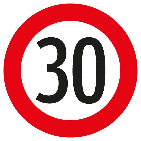 Verkehrstafel - §52/10a Geschwindigkeitsbegrenzung 30 km/h