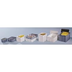 Stapelbehälter aus Polypropylen, Volumen 40 l, Außenmaße LxBxH 600 x 400 x 235 mm, grau, ab 10 Stk.