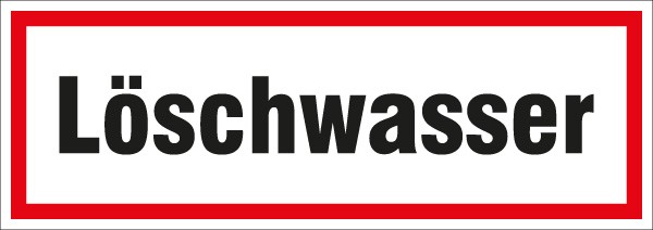 Hinweis-Aufkleber Löschwasser 297x105mm