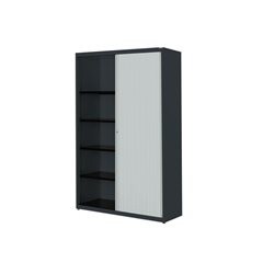 Querrollladenschrank, HxBxT 1956 x 1200 x 432 mm, Stahlplatte, 4 Fachböden, anth