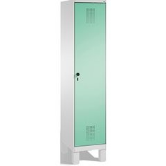 EVOLO Garderobenschrank, mit Füßen, 1 Abteil, Abteilbreite 400 mm, lichtgrau / l