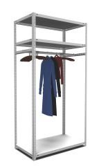 Garderoben-Regal-Schraubsystem, HxBxT 2000 x 1000 x 600 mm, Grundregal.