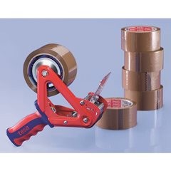 Klebeband-Set, Handabroller tesa® 6400 und PP-Band tesapack® 64014, 36 Rollen, braun, Bandbreite 50