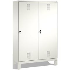 EVOLO Garderobenschrank, Tür über 2 Abteile, mit Füßen, 4 Abteile, 2 Türen, Abte