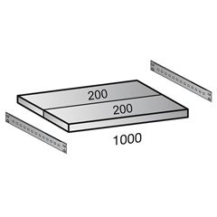 Fachboden für CLEANA-Steckregal, Bodenbreite 1000 mm, Tiefe 400 mm.