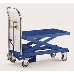 Hubplattformwagen, Tragfähigkeit 250 kg, Hubbereich 245 - 810 mm.
