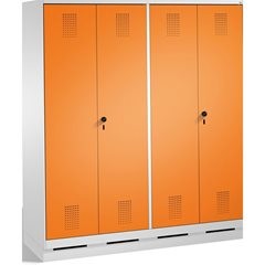 EVOLO Garderobenschrank, zueinander schlagende Türen, 4 Abteile, Abteilbreite 40