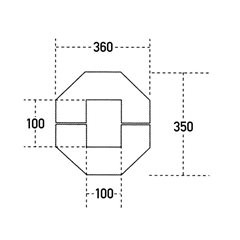 Säulen- und Pfostenschutz, aus Polyethylen, gelb, LxBxH 360 x 350 x 945 mm, Innenmaß 100 x 100 mm.