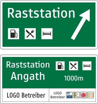 Raststation Ausfahrtswegweiser | Alform Ausführung