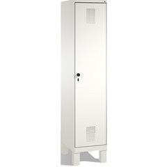 EVOLO Garderobenschrank, mit Füßen, 1 Abteil, Abteilbreite 400 mm, verkehrsweiß