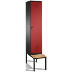 EVOLO Garderobenschrank, mit Sitzbank, 1 Abteil, Abteilbreite 400 mm, schwarzgra