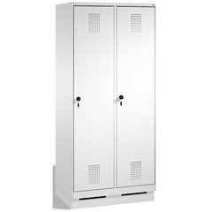 EVOLO Aufbewahrungsschrank, mit Sockel, 2 Abteile, Abteilbreite 400 mm, mit 8 Fa