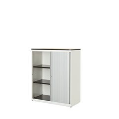 Querrollladenschrank, HxBxT 1168 x 800 x 432 mm, Vollkernplatte, 2 Fachböden, re