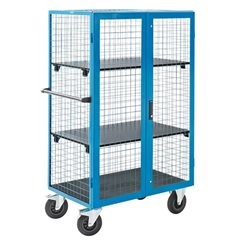 Etagenwagen, Doppelflügeltür, 2 Etagenböden, lichtblau.
