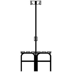 Umkleidebank aus Edelstahl, HxT 1650 x 725 mm, Länge 1500 mm, 12 Haken, lichtgrau.