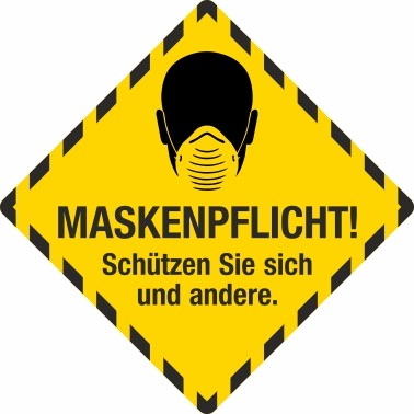 Aufkleber Maskenpflicht