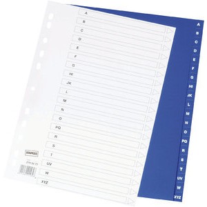 Register, PP, 0,12mm, A-Z, Euroloch., A4, 20Bl., blau