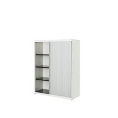 Querrollladenschrank, HxBxT 1516 x 1200 x 432 mm, Stahlplatte, 3 Fachböden, rein