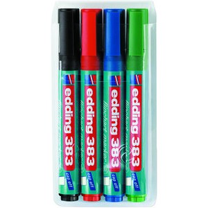 Flipchartmarker 383, Keilspitze, 1 - 5 mm, Schreibf.: 4er sortiert