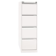 Hängeregistraturschrank, 1-bahnig, 4 Schübe, DIN A4, verkehrsweiß.