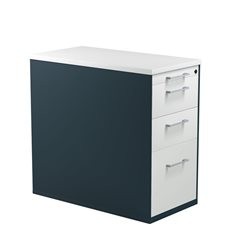 Schubladencontainer mit Sockel, Höhe 720 mm, 2 Materialschübe, 1 Hängeregistratur, anthrazitgrau / l