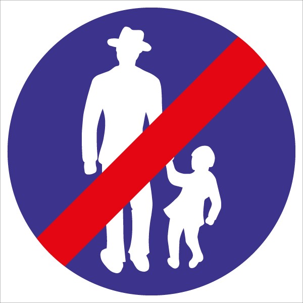 §52/17c Gehweg Ende | flaches Verkehrszeichen