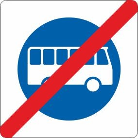 §53/24a Ende einer Straße für Omnibusse | flaches Verkehrszeichen