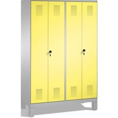 EVOLO Garderobenschrank, zueinander schlagende Türen, 4 Abteile, Abteilbreite 30