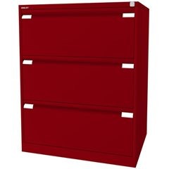 Hängeregistraturschrank, 2-bahnig, 3 Schübe, DIN A4, kardinalrot.
