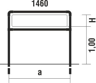 Rohrrahmen Type GB-2 für Tafelformat 1460x330mm