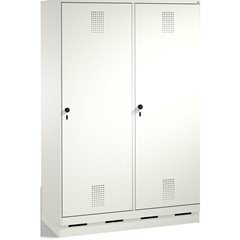 EVOLO Garderobenschrank, Tür über 2 Abteile, mit Sockel, 4 Abteile, 2 Türen, Abt