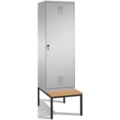 EVOLO Garderobenschrank, mit Sitzbank, Tür über 2 Abteile, 2 Abteile, 1 Tür, Abt