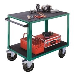 Montagewagen, 2 Ladeflächen aus Kunststoff, Ladefläche 1050 x 700 mm, Gestell tü