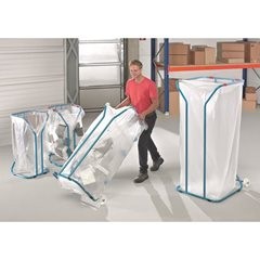 Großvolumen Wertstoffsammler, Stahl, Volumen 400 l, stationär, lichtblau.