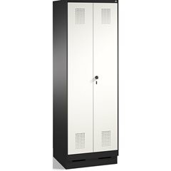 EVOLO Garderobenschrank, zueinander schlagende Türen, 2 Abteile, Abteilbreite 30