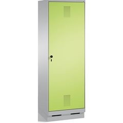 EVOLO Garderobenschrank, Tür über 2 Abteile, mit Sockel, 2 Abteile, 1 Tür, Abtei