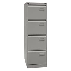 Hängeregistraturschrank LIGHT, 1-bahnig, 4 Schübe, DIN A4, silber.