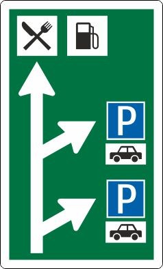 Beschilderung im Bereich von Raststationen | Alform Verkehrszeichen