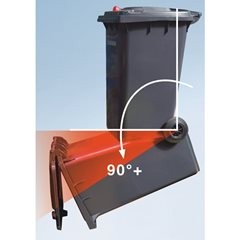 Mülltonne mit Schwerkraftschloss, Volumen 360 l, BxHxT 665 x 1115 x 880 mm, Rad-Ø 300 mm, anthrazit.